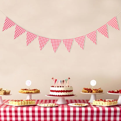 Yellow Gingham Flag Banner - Baby Shower Party Decorations,Gingham Pennant Flags,Nursery Decor Bunting,Gender Reveal Banner(yellow)