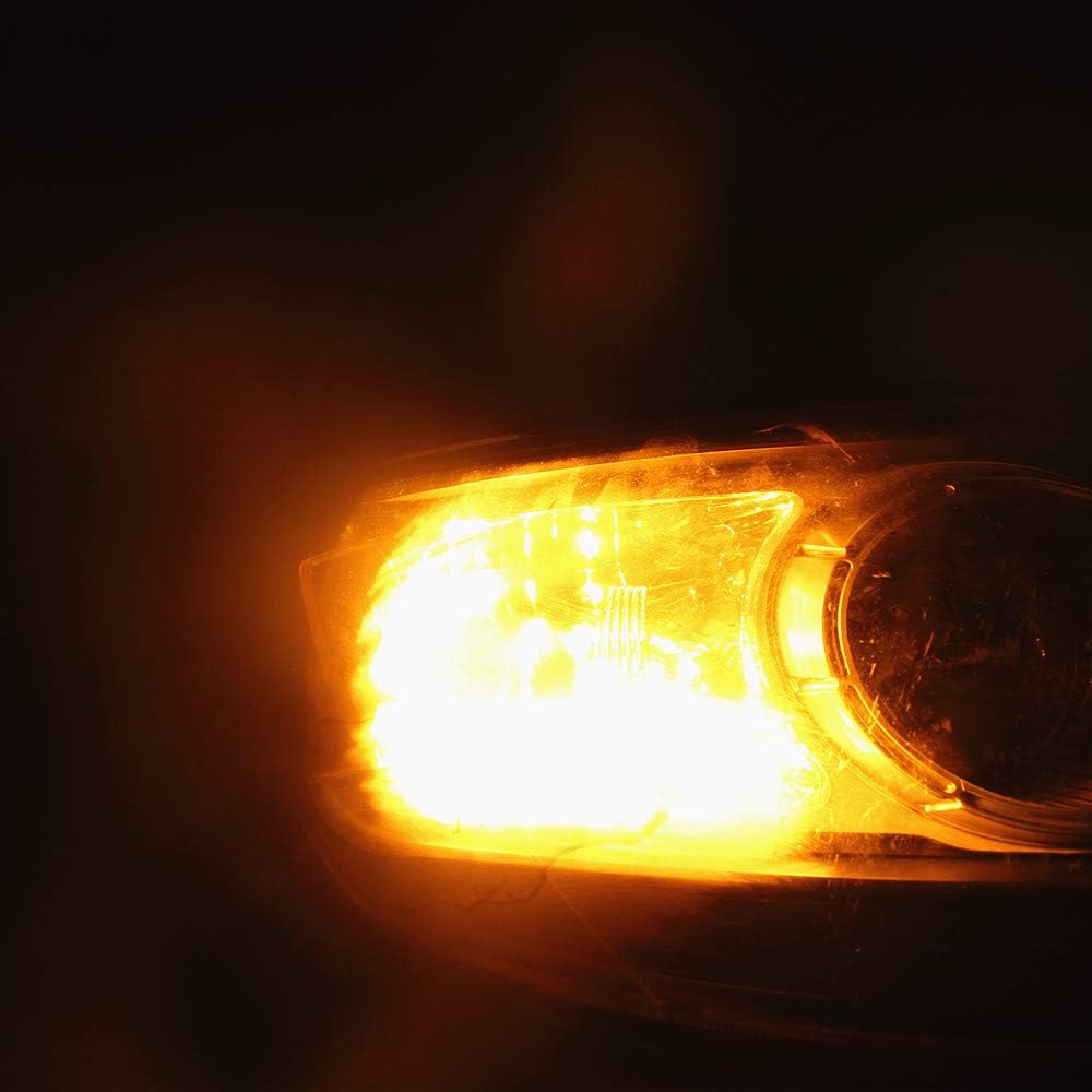 Alla Lighting Directly Plug & Play T20 7440 CANBUS LED Signal Light 1300 Lumens Error Free 21W Extremely Super Bright Amber Yellow 12V W21W 7441 WY21W LED Bulbs for Car Turn Signal Blinker Light