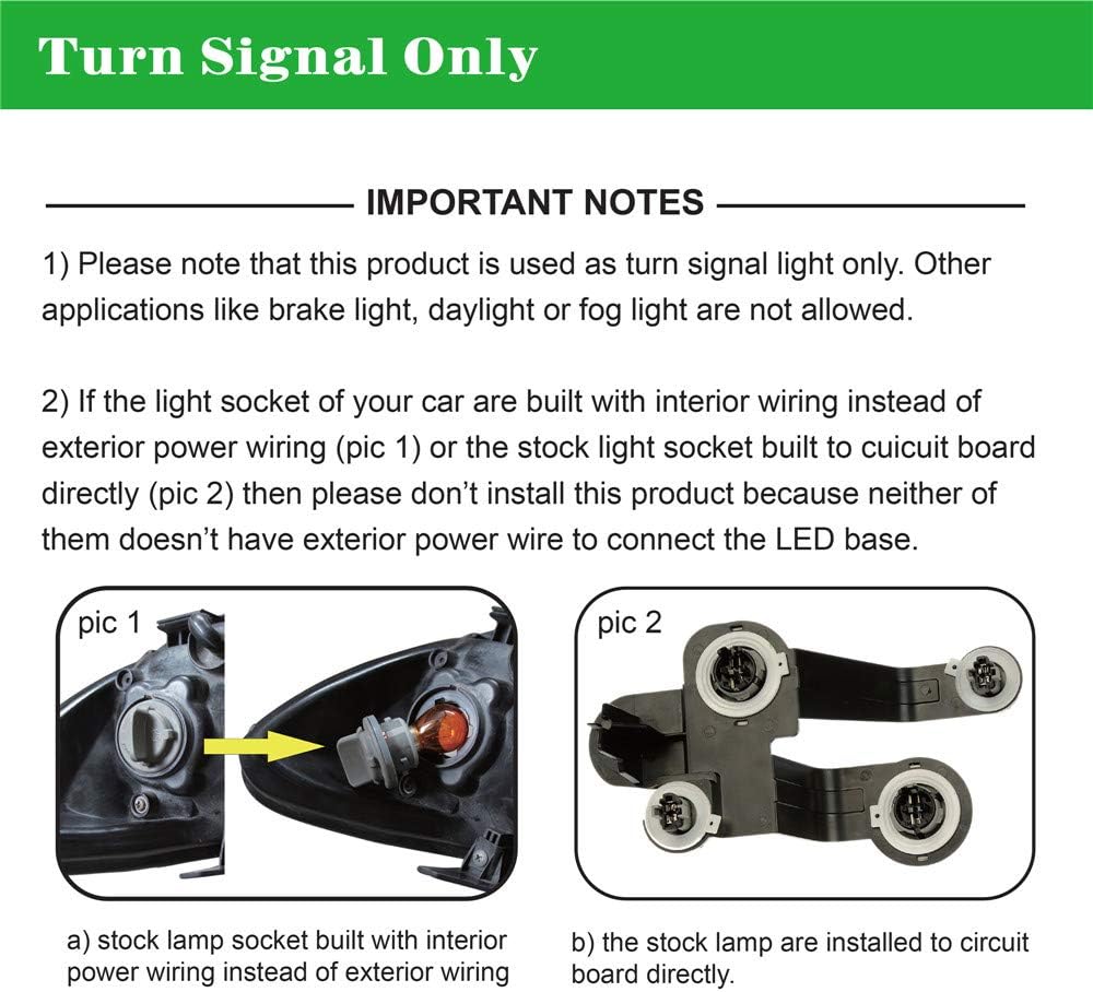 Alla Lighting Directly Plug & Play T20 7440 CANBUS LED Signal Light 1300 Lumens Error Free 21W Extremely Super Bright Amber Yellow 12V W21W 7441 WY21W LED Bulbs for Car Turn Signal Blinker Light