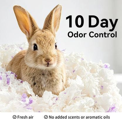 Dust-Free Soft Natural Paper Hamster Bedding with Odor Control, Strong Absorption, for Hamsters, Guinea Pig, Hedgehogs, Rabbits, Chinchilla, Rats, Mice, Small Animals, 80 Liters (White + Yellow)