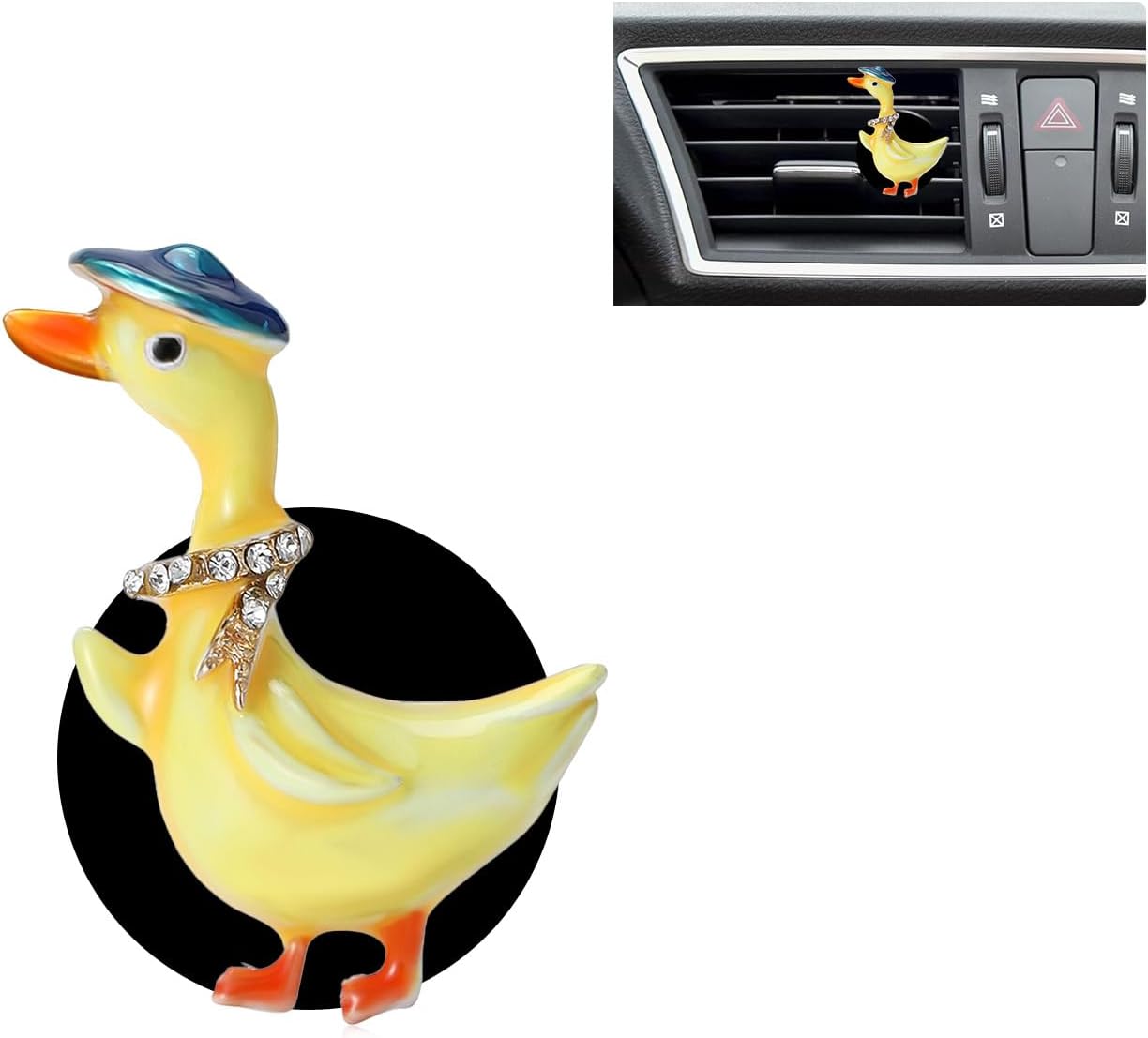 ORIESSE Duck Car Decor,Cute Yellow Duckling Car Air Freshener Vent Clip | 1pc Kawaii Car Vent Clip,Interior Dashboard Accessories for Women,Girly Refillable Diffuser,With Blank Felt Pads