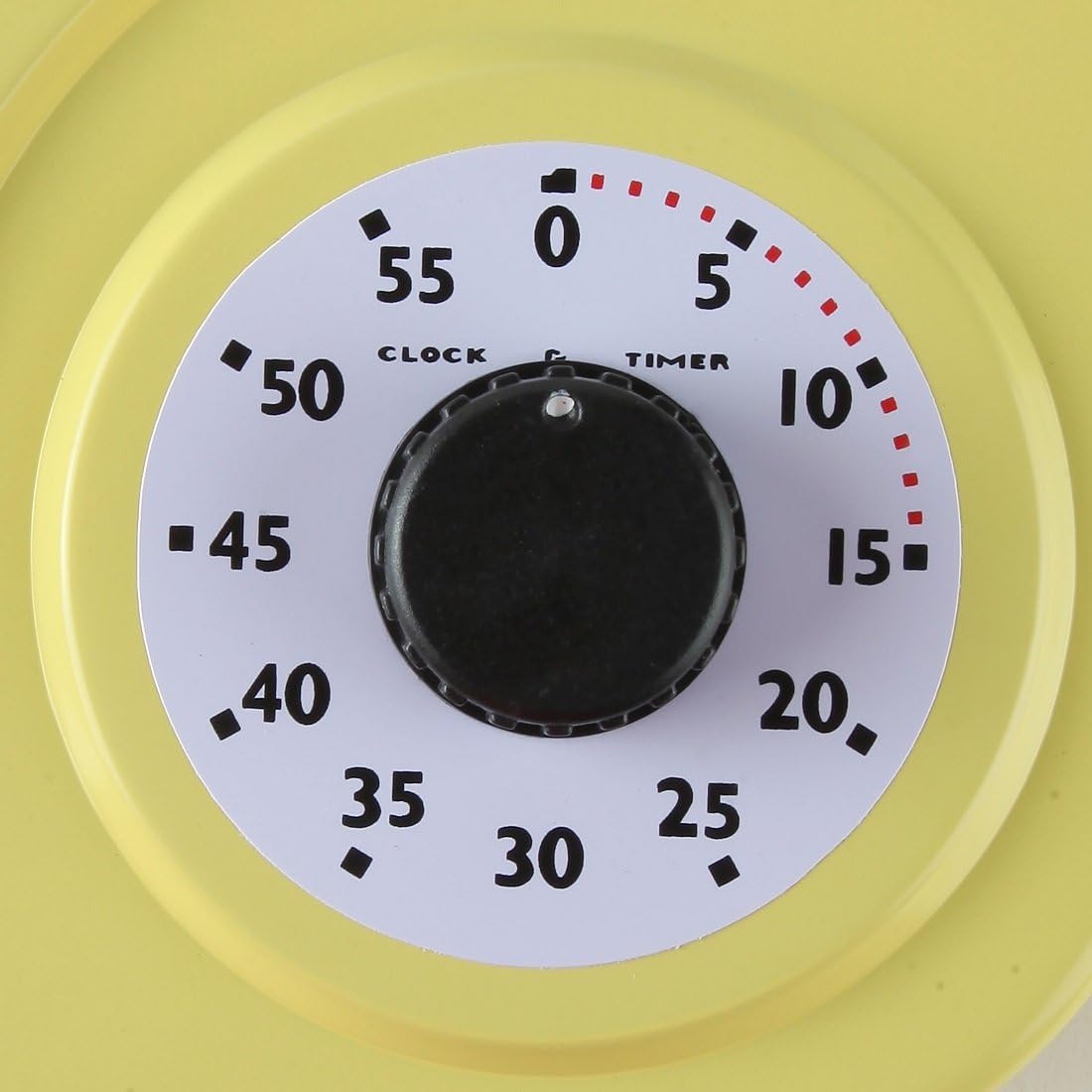 9 Inch x 12.5 Inch - Retro Kitchen Wall Clock, Vintage Wall Clock with a Thermometer and 60-Minute Timer, Ideal for Any Kitchen, Office, or Diner (Yellow)