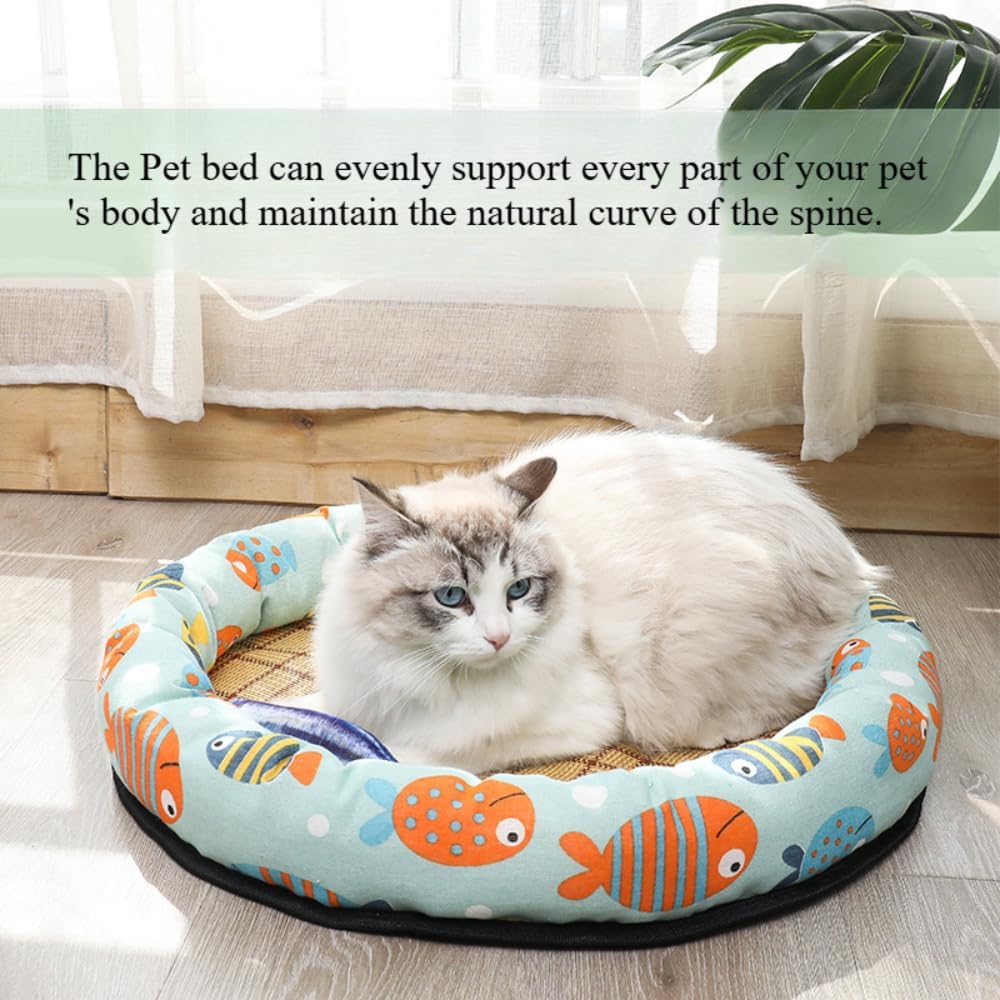 Cozy Cat Cave Bed with Jacquard Shag - Ultra-Soft, Machine-Washable Pet Bed for Indoor Cats & Small Dogs, Non-Slip Bottom, Calming Puppy/Kitten Nest(11.81''X3.94''X11.81'',Yellow)