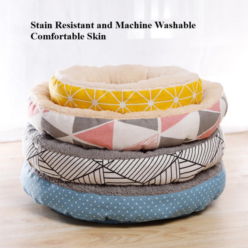 Cozy Cat Cave Bed with Jacquard Shag - Ultra-Soft, Machine-Washable Pet Bed for Indoor Cats & Small Dogs, Non-Slip Bottom, Calming Puppy/Kitten Nest(11.81''X3.94''X11.81'',Yellow)