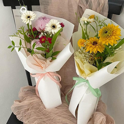 BBJ WRAPS Floral Tissue Paper for Flowers Bouquets, Waterproof Korean Tissue Paper Flower Wrapping, Non Woven for Flowers Floral Bouquet Wraps, 23x18 Inch - 40 Sheets (Yellow)