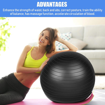 2 Pcs Exercise Ball Yoga Ball with Pump 26 Inches/ 65 cm for Workout Pregnancy Stability Anti Burst Birthing Fitness Improved Posture, Balance, Yoga, Pilates, Training