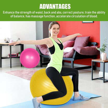 2 Pcs Exercise Ball Yoga Ball with Pump 26 Inches/ 65 cm for Workout Pregnancy Stability Anti Burst Birthing Fitness Improved Posture, Balance, Yoga, Pilates, Training