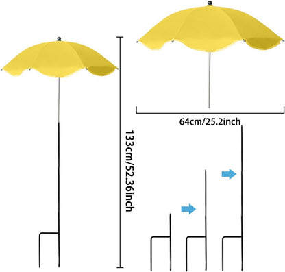 Plant Umbrellas for Outdoor Plants, Garden Umbrella Shade for Potted Plants and Garden Beds, Yellow