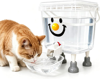 Pet Water Dispenser with Large Capacity, Modern Styles Automatic Pet Water Dispenser for Dogs and Cats, Food Feeder, Pet Waterer with Automatic Water Filling for Home Living Room，Yellow Nose 5L