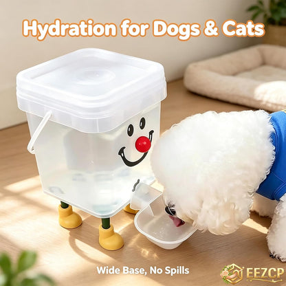 Pet Water Dispenser with Large Capacity, Modern Styles Automatic Pet Water Dispenser for Dogs and Cats, Food Feeder, Pet Waterer with Automatic Water Filling for Home Living Room，Yellow Nose 5L