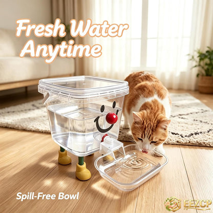 Pet Water Dispenser with Large Capacity, Modern Styles Automatic Pet Water Dispenser for Dogs and Cats, Food Feeder, Pet Waterer with Automatic Water Filling for Home Living Room，Yellow Nose 5L