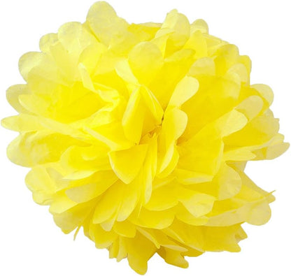 Set of 6 - Yellow 16" - (6 Pack) Tissue Pom Poms Flower Party Decorations for Weddings, Birthday, Bridal, Baby Showers, Nursery, Décor, Halloween
