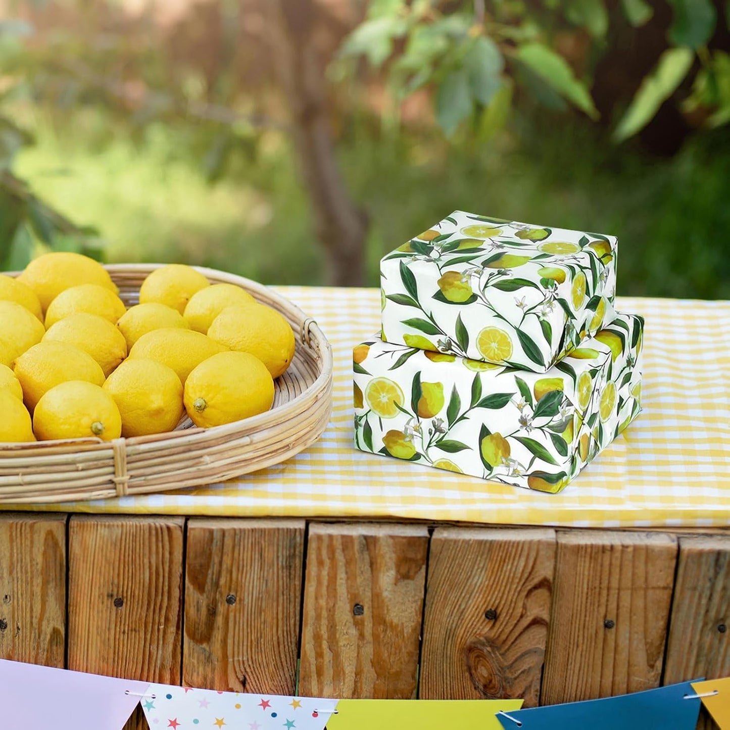 100 Sheets 20 * 14 Inches Lemon Tissue Paper for Gift Wrapping Yellow Citrus Fruit Printed Tissue Paper for Gift Bags for Birthday Baby Shower Summer Spring Holidays DIY Craft