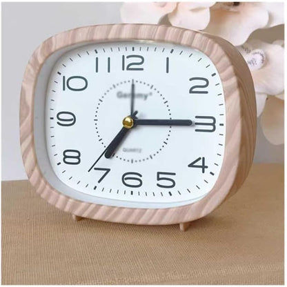 Sunrise Alarm Clock Square Yellow Brown Battery Operated Analog Alarm Clock for Living Room Bedroom Bedside Desk Non Ticking Decorative Silent Alarm Clocks Bedside(Yellow)