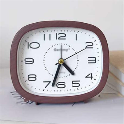 Sunrise Alarm Clock Square Yellow Brown Battery Operated Analog Alarm Clock for Living Room Bedroom Bedside Desk Non Ticking Decorative Silent Alarm Clocks Bedside(Yellow)