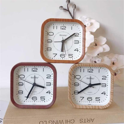 Sunrise Alarm Clock Square Yellow Brown Battery Operated Analog Alarm Clock for Living Room Bedroom Bedside Desk Non Ticking Decorative Silent Alarm Clocks Bedside(Yellow)