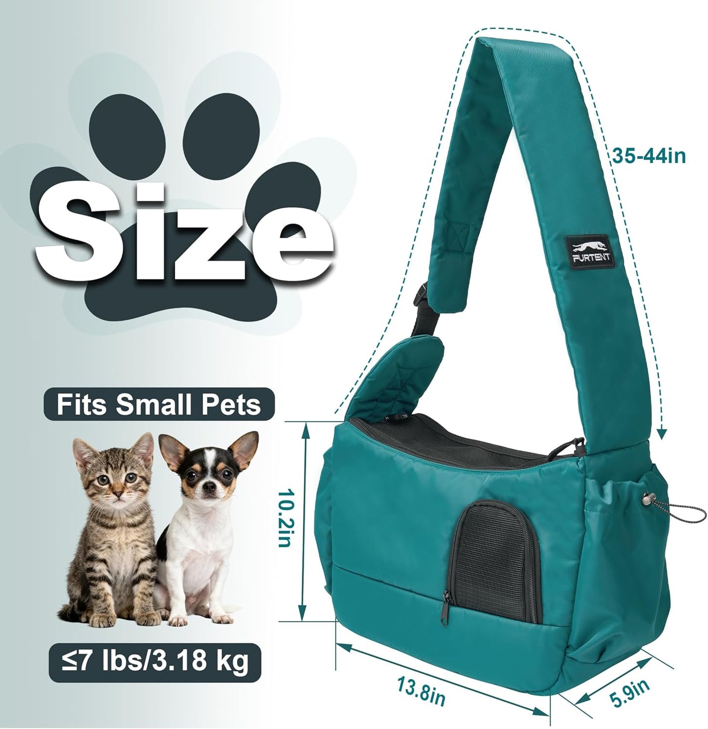 Dog Sling Carrier for Small Pets, Cat Sling for Kitten and Puppy up to 7 lbs, Breathable Cat Pouch Pet Purse with Soft Mat, Hands-Free Pet Carrier with Safety Harness and Pockets for Travel, Yellow