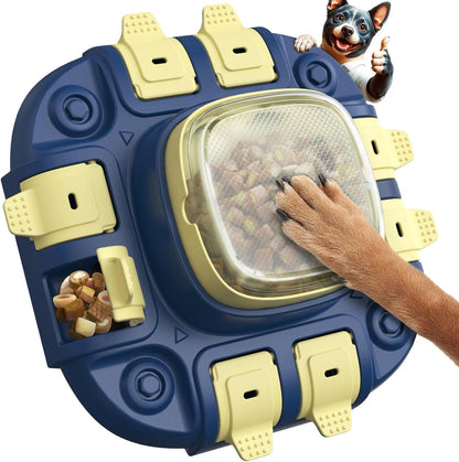 KADTC 2-Level Dog Puzzle Toy for IQ Training, Slow Feeder & Treat Dispenser | Press-to-release mental stimulation toy that burns energy, fights boredom, and keeps food-motivated dogs focused at mealtime.
