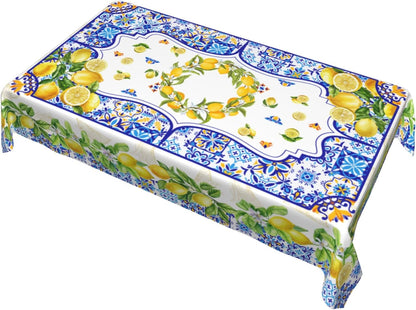 Lemon Rectangle Tablecloth Washable 60x90 Inch Table Cover Decorative Table Cloth for Party Picnic Kitchen