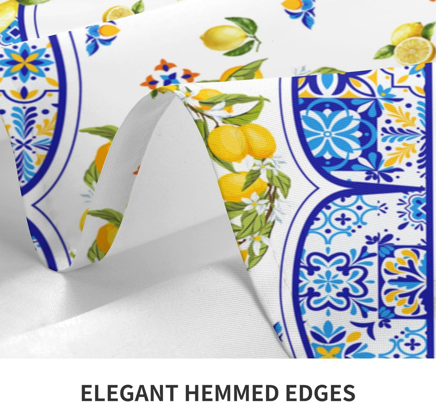 Lemon Rectangle Tablecloth Washable 60x90 Inch Table Cover Decorative Table Cloth for Party Picnic Kitchen