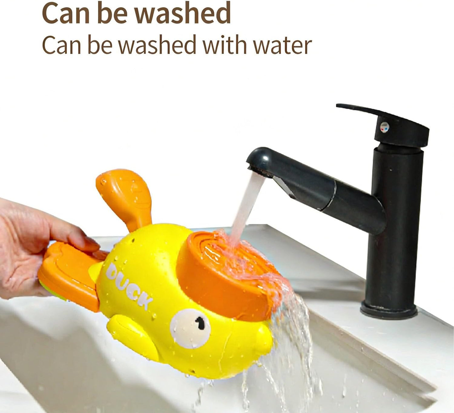 Duck Treat Dispenser for Cat & Dogs, 2-in-1 Little Yellow Duck Dog Feeder, Food Dispenser Toy with Button, Interactive Toy & Slow Feeder (Yellow)