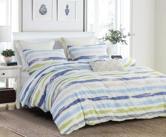 Comforter King Size, 600 Thread Count Cotton Grey Branch with Yellow Turquoise Polka Dot Pattern Green Reversible Comforter Set,Down Alternative Bedding Set 3Pcs(King, Grey Branch)