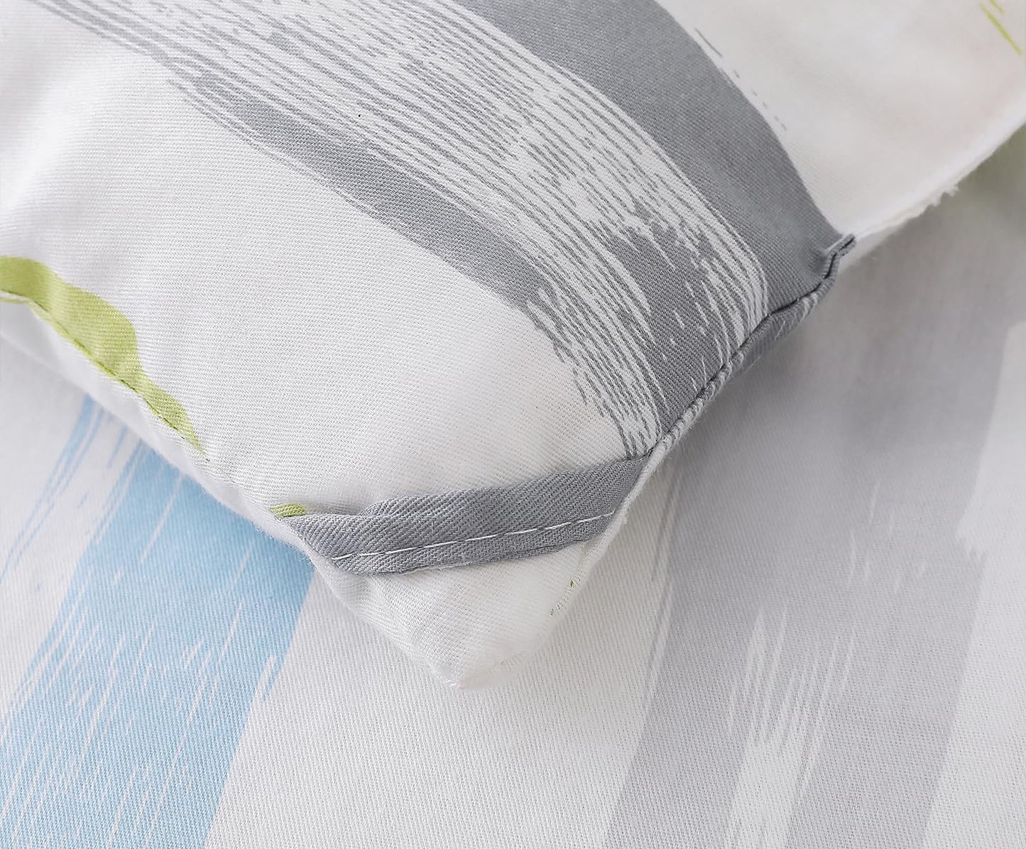 Comforter King Size, 600 Thread Count Cotton Grey Branch with Yellow Turquoise Polka Dot Pattern Green Reversible Comforter Set,Down Alternative Bedding Set 3Pcs(King, Grey Branch)