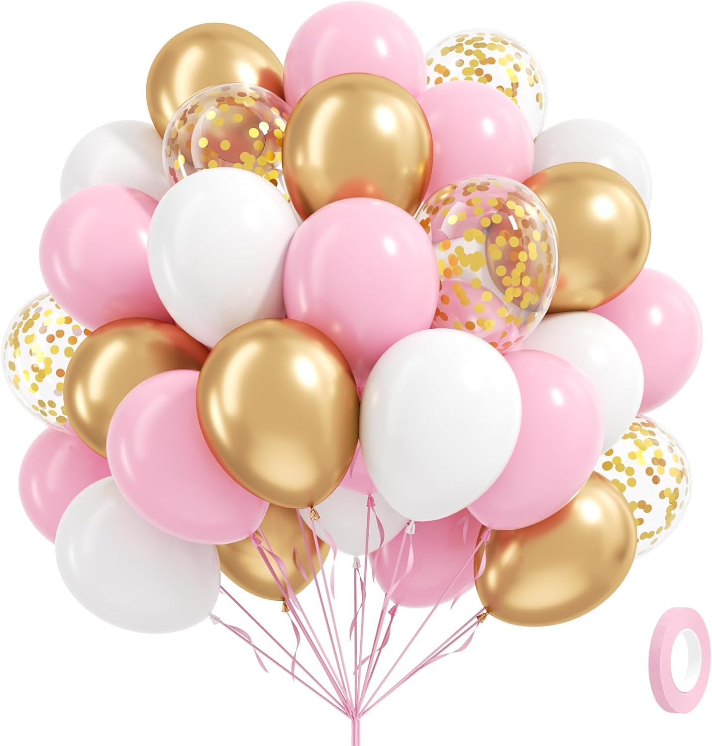 60pcs Yellow and White Balloons 12inch with Pastel Yellow White Gold Confetti Balloons for Bee Lemon Wedding Baby Shower Birthday Party Decorations