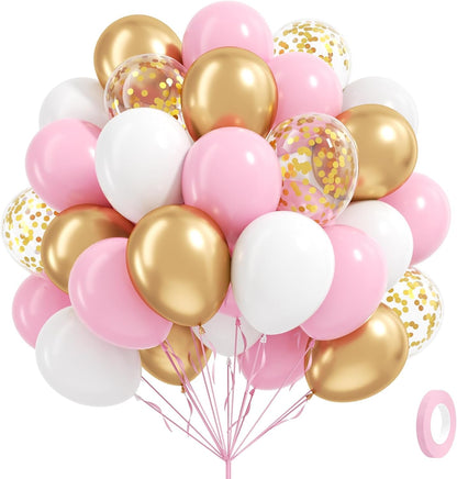 60pcs Yellow and White Balloons 12inch with Pastel Yellow White Gold Confetti Balloons for Bee Lemon Wedding Baby Shower Birthday Party Decorations