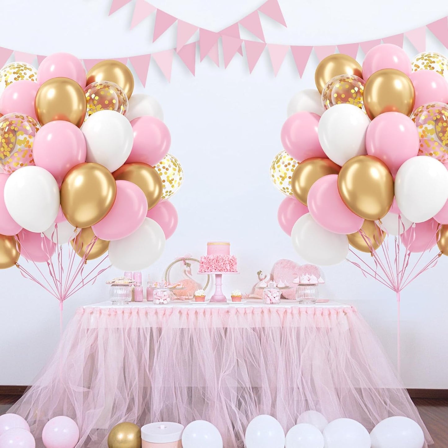 60pcs Yellow and White Balloons 12inch with Pastel Yellow White Gold Confetti Balloons for Bee Lemon Wedding Baby Shower Birthday Party Decorations