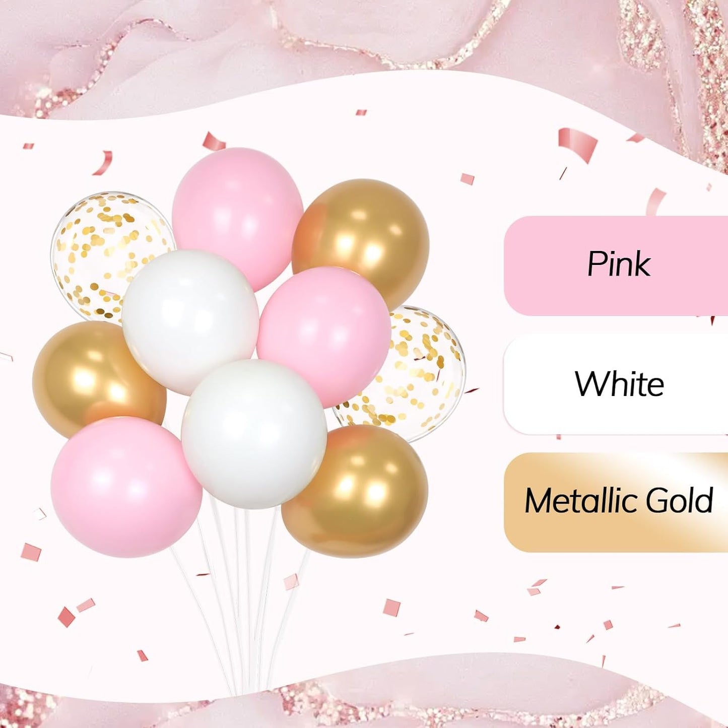 60pcs Yellow and White Balloons 12inch with Pastel Yellow White Gold Confetti Balloons for Bee Lemon Wedding Baby Shower Birthday Party Decorations