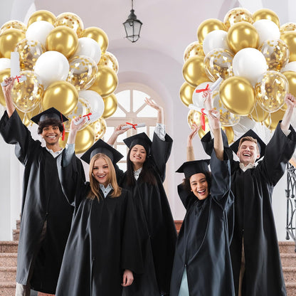 60pcs Yellow and White Balloons 12inch with Pastel Yellow White Gold Confetti Balloons for Bee Lemon Wedding Baby Shower Birthday Party Decorations