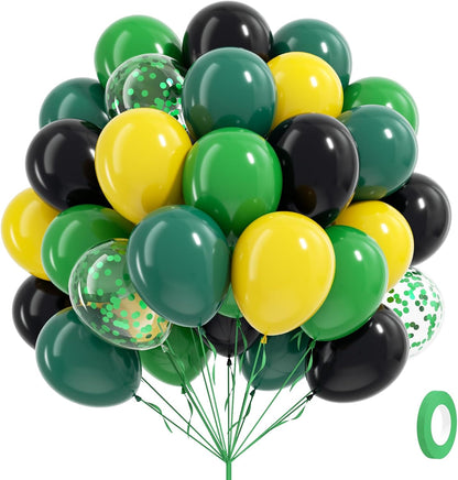 60pcs Yellow and White Balloons 12inch with Pastel Yellow White Gold Confetti Balloons for Bee Lemon Wedding Baby Shower Birthday Party Decorations