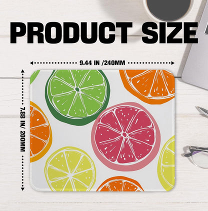 Colorful Summer Citrus Mouse Pad, Tropical Fruit Lemon Lime Orange Grapefruit Mouse Pads Mousepads Non-Slip for Computers Laptop Home Office Desk Accessories, 9.5x7.9 Inch