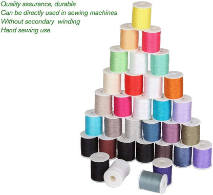 60 Pcs Sewing Thread Kit, Polyester Mini Bobbins and Thread Spools | Sewing Bobbins for Hand & Machine Sewing
