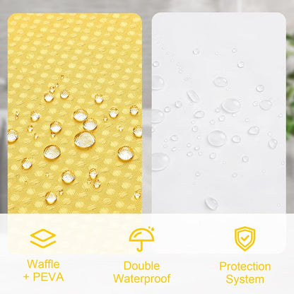 3 in 1 Yellow Shower Curtain Set with PEVA Liner & 12 Hooks, 72 x 72 | Fabric shower curtain, modern hotel style, contemporary bathroom decor, standard shower space