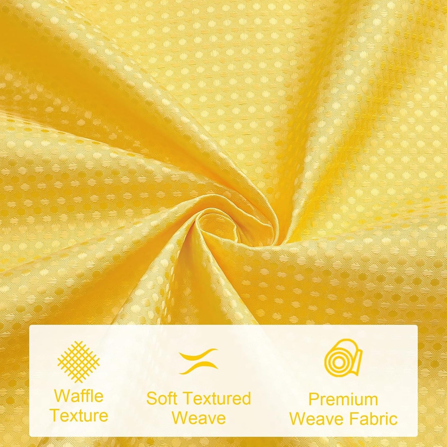 3 in 1 Yellow Shower Curtain Set with PEVA Liner & 12 Hooks, 72 x 72 | Fabric shower curtain, modern hotel style, contemporary bathroom decor, standard shower space