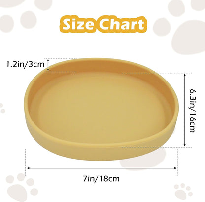 Silicone Cat Dog Bowls, Non Slip Dog Food Cat Feeding Plates, Pet Drinking Bowl for Dry and Wet Food, 10 OZ/330ML Water Bowl for Small Pets 2PCS (Yellow)