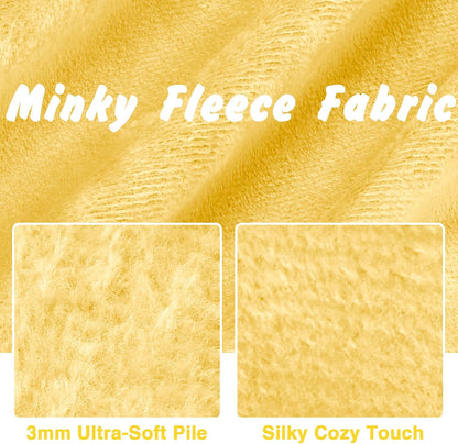 5 Yards x 60 Inch Yellow Pre-Cut Minky Fabric, Soft Plush | 100% Polyester, 3mm Pile Retains Warmth, Machine Wash And Tumble Dry, Fade Resistant, Versatile For Blankets Pillows & Crafts