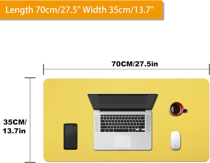 Mouse Pad,27.5"x13.7",Large Leathe Desk Pad Protector,Yellow | Non-Slip Durable Office Desk Mat for Writing, Computer, Laptop, Mouse Pad & Desktop Use,Desk Protector Mat