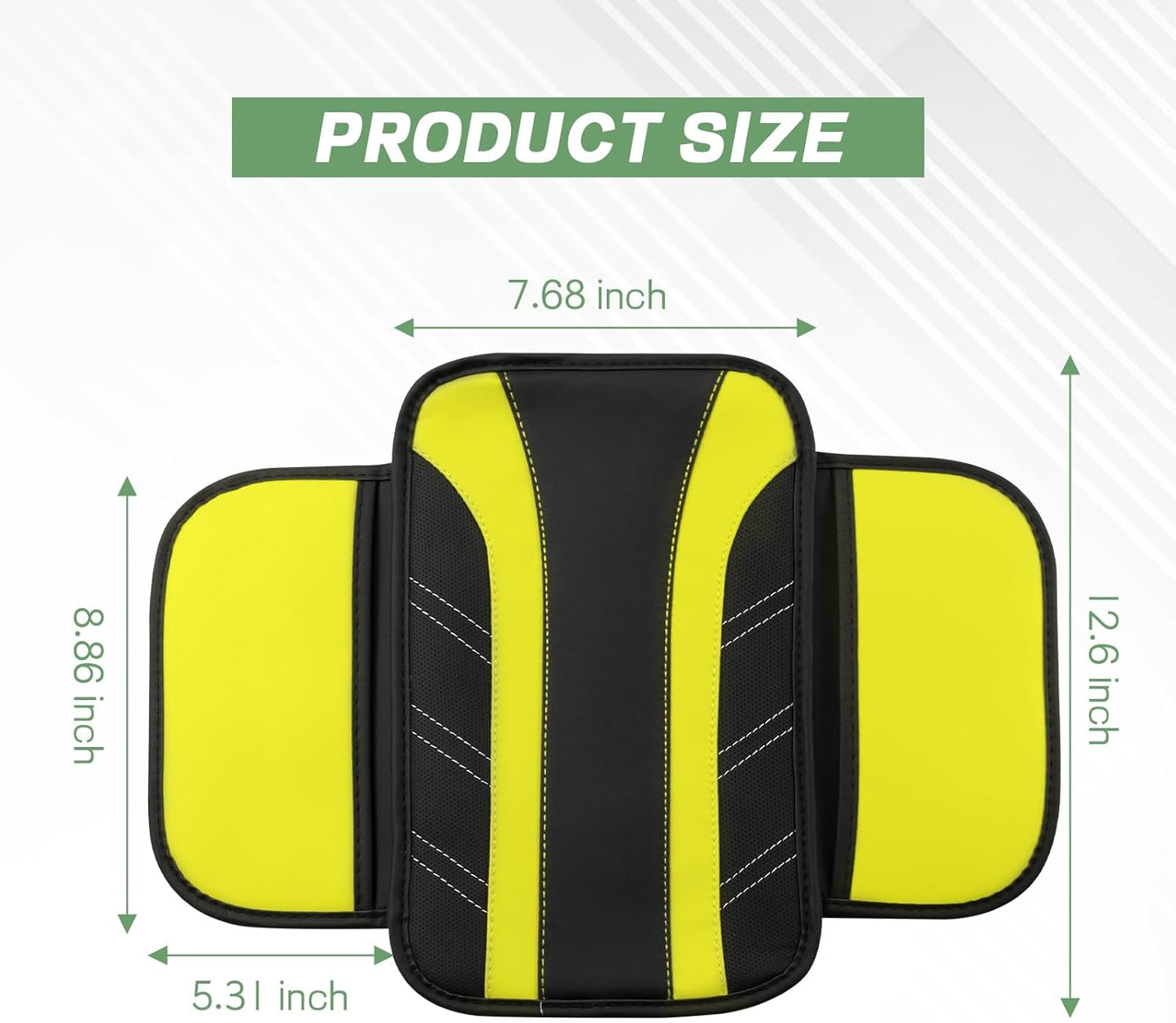 6PCS Yellow Car Accessories Set, Sporty Auto Interior Decoration Accessories with Leather Car Steering Wheel Cover, Center Console Cover, Seat Belt Shoulder Pads, Cup Coasters (Yellow)