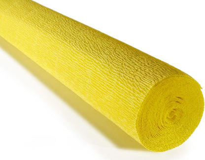 Cartotecnica Rossi 140g 17 Inch Wide 8.2ft Long Italian Crepe Paper Rollfor Wedding Ceremony Various Large Festivals Decoration (Lemon Yellow（975）)