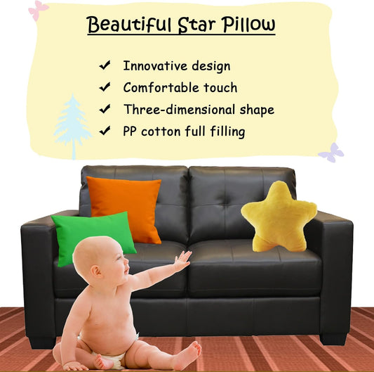 Star Pillow Plush Yellow, Stuffed Star Shaped Pillow Toy 15.7" | for Kids, Cute
