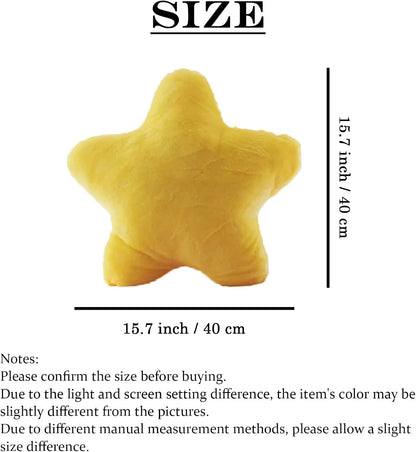 Star Pillow Plush Yellow, Stuffed Star Shaped Pillow Toy 15.7" | for Kids, Cute