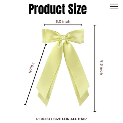 2 PCS Double Layer Hair Bows Yellow Hair Ribbon Clips Ponytail Holder Accessories for Women Girls Toddlers Teens Kids