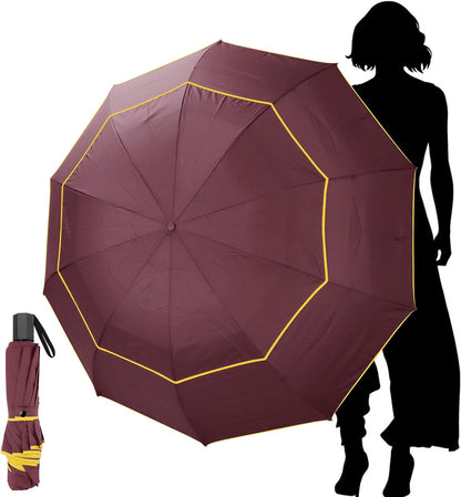 62 Inch Golf Umbrella Extra Large Folding Umbrella | Rainproof Compact Umbrella Oversize Double Canopy Vented Waterproof Stick Travel Umbrellas for Women & Men Family Home Use