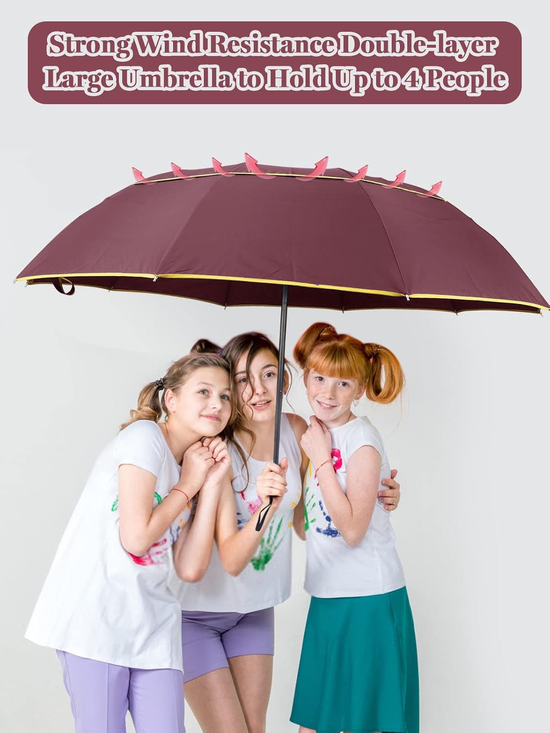 62 Inch Golf Umbrella Extra Large Folding Umbrella | Rainproof Compact Umbrella Oversize Double Canopy Vented Waterproof Stick Travel Umbrellas for Women & Men Family Home Use