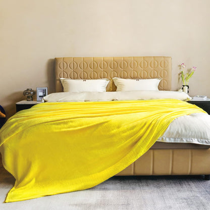 Yellow Fleece Plush Throw Blanket 90"x90"for Couch Sofa Fuzzy Cozy Flannel | Super Soft Lightweight Microfiber Blanket for Bed Chair bedroom Home Decor All Season,Birthday Gifts for Women Mom Adult