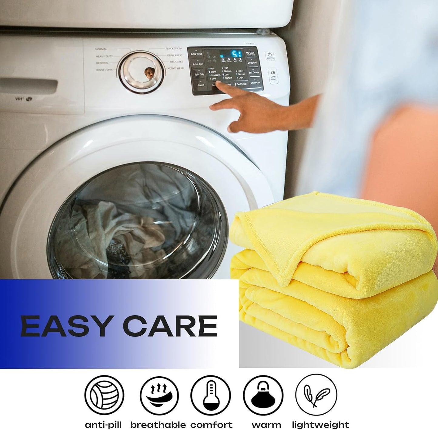 Yellow Fleece Plush Throw Blanket 90"x90"for Couch Sofa Fuzzy Cozy Flannel | Super Soft Lightweight Microfiber Blanket for Bed Chair bedroom Home Decor All Season,Birthday Gifts for Women Mom Adult