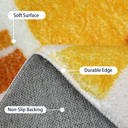 Kids Rug Boho Sun Mat 4Ft Round Sunshine Bedroom Carpet for Boys Girls Circle Nursery Mat for Playroom, Washable Sun Area Rug for Classroom Living Room, Children's Rugs, Orange Yellow